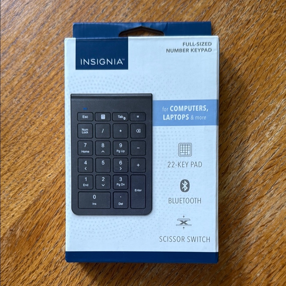 Black Wireless Bluetooth Numeric Keypad for Computers